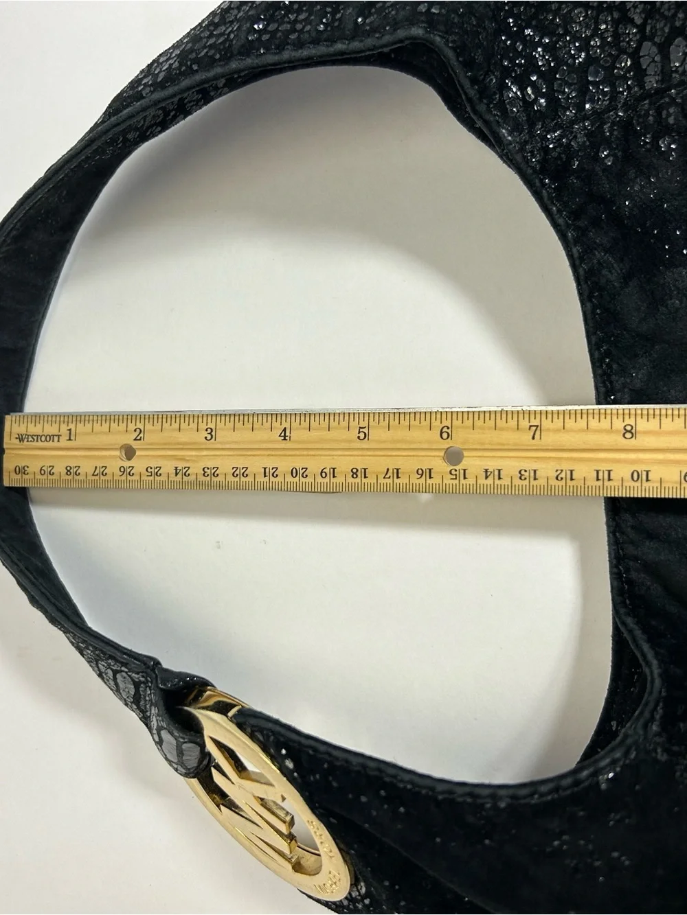 Michael Kors Black Snakeskin Hobo Shoulder Bag Purse Y2K Sparkle Gold Hardware